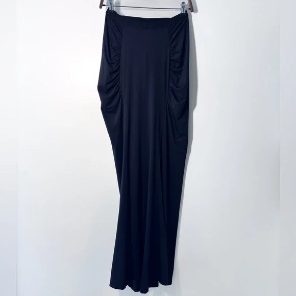 Kiki de Montparnasse Revolve Echauffe Black Ruched Jersey Maxi Skirt Small NWT